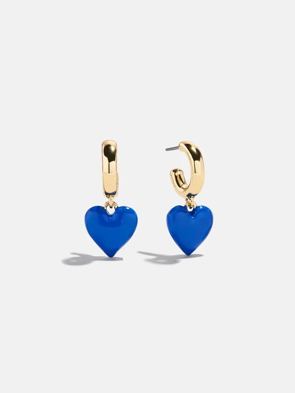 Game Day Heart Drop Earrings – Blue