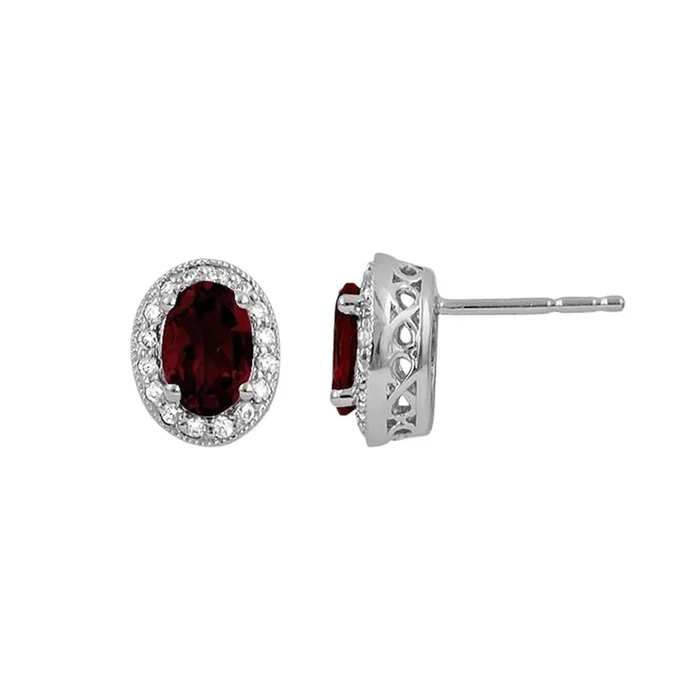 Garnet and Diamond Earrings