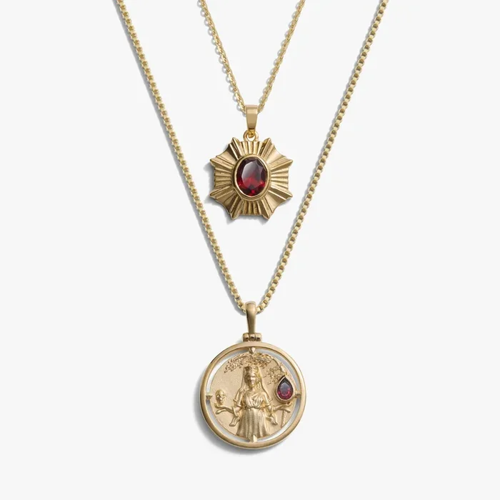 Garnet Aura Necklace Set