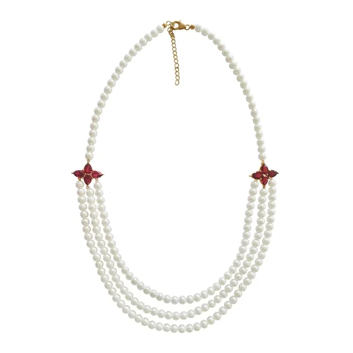 Garnet Pearl Necklace