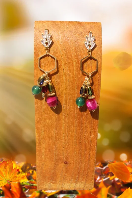 Gemstone Drop Earrings