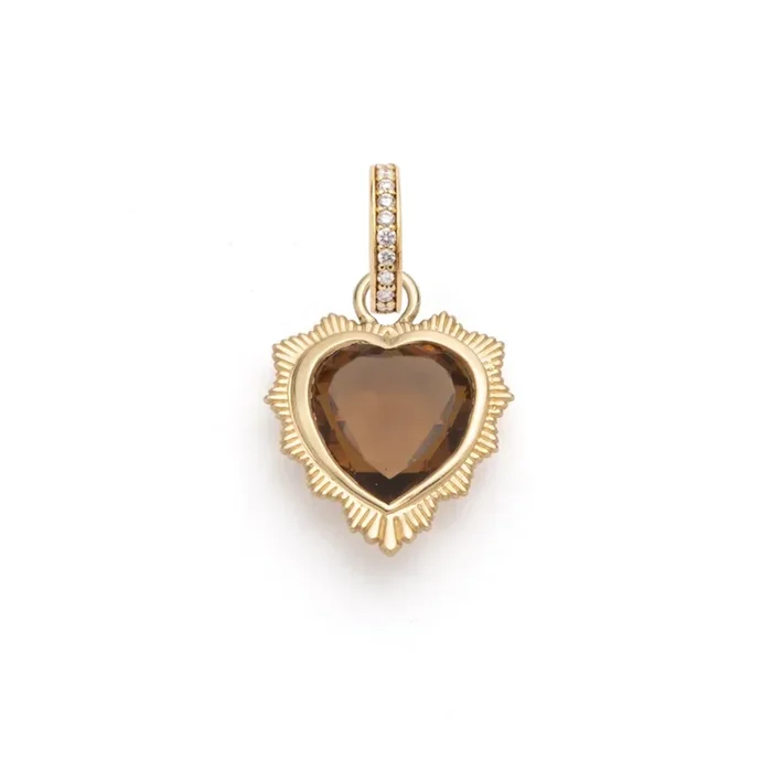 Gemstone Heart – Love : Champagne Citrine Medallion with Annex Link