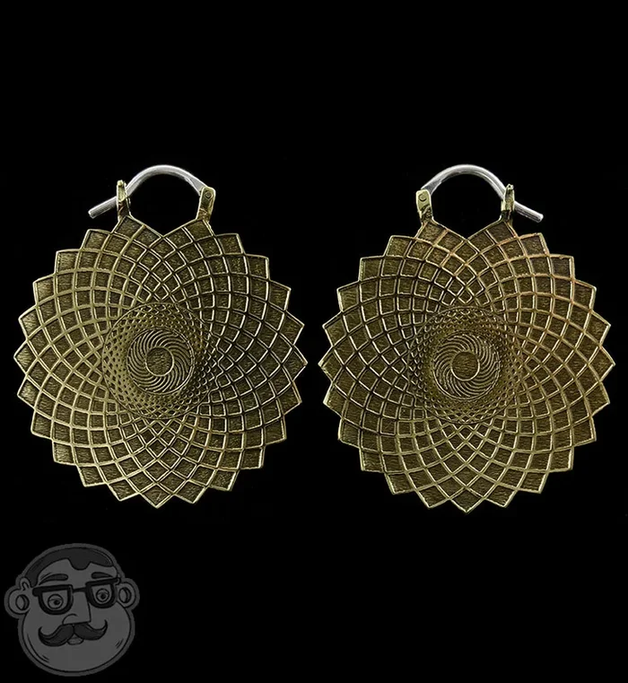 Geometric Brass Earrings – Weights
