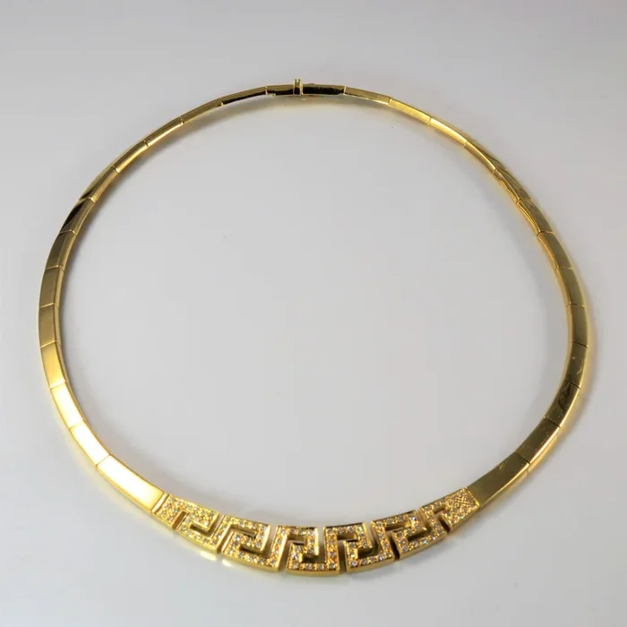 Geometric Diamond Collar 18k Gold Necklace | 0.95ctw | 17″ |