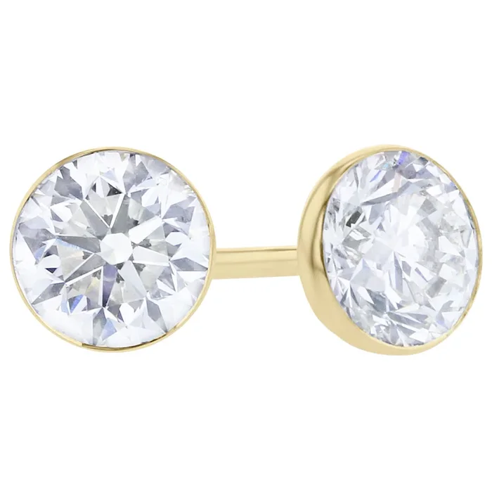 Get Naked Bezel Diamond Stud Earrings 1 1/2ct