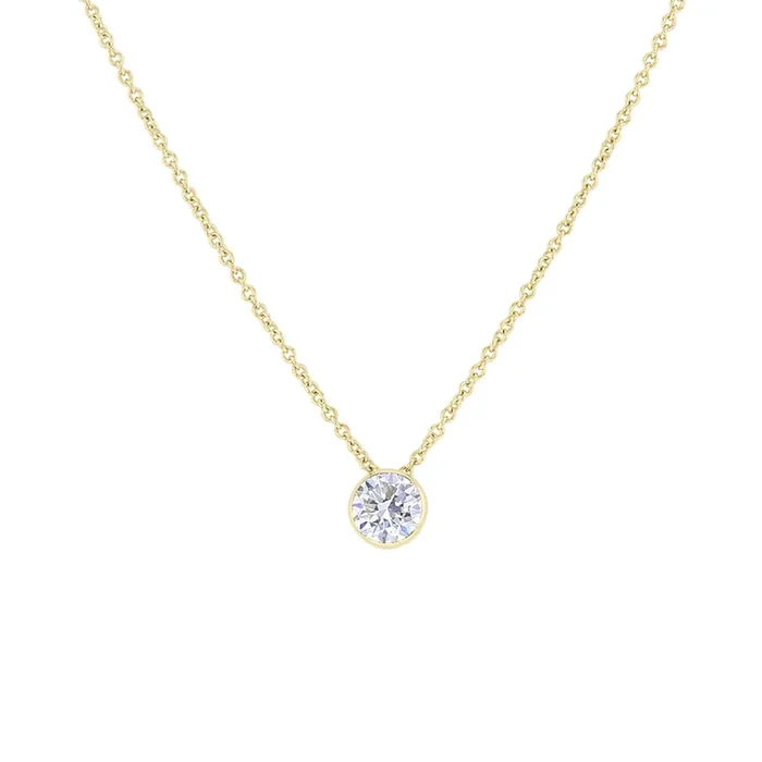 Get Naked Solitaire Diamond Bezel Necklace 1/2ct