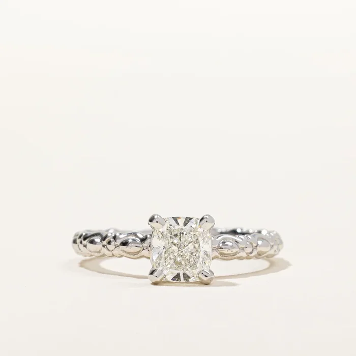 GIA Certified Cushion Cut Platinum Solitaire Diamond Engagement Ring | 1.40ct VVS1 J | SZ 8.25 |
