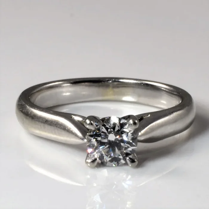 GIA Certified Diamond Solitaire Engagement Ring | 0.40ct SI2 F Ex | SZ 4 |