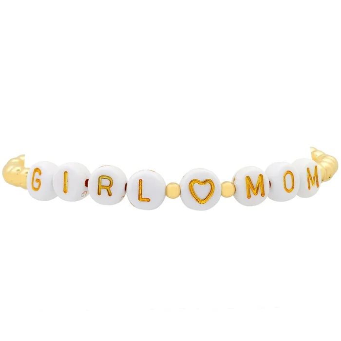 GIRL MOM BALL STRETCH BRACELET GOLD