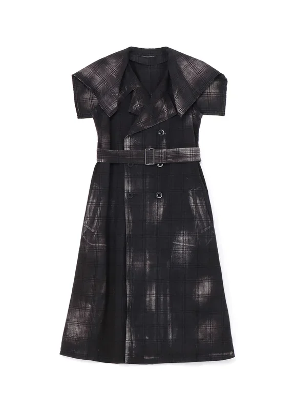GLEN CHECK SAILOR COLLAR COAT