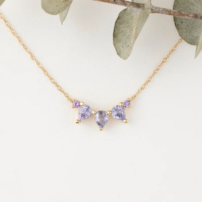 Gloria Necklace, Lavender Purple Pink Sapphire