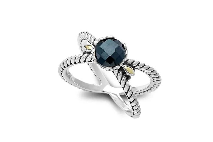 Glow “X” Ring- Black Spinel