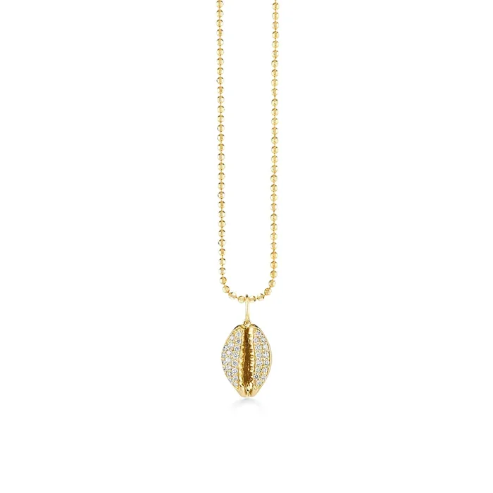 Gold & Diamond Cowrie Shell Charm
