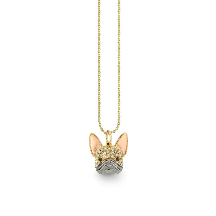 Gold & Diamond French Bulldog Charm