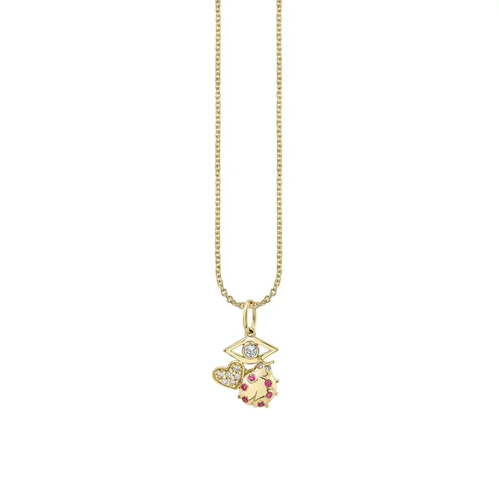 Gold & Diamond Love, Protection & Luck Charm