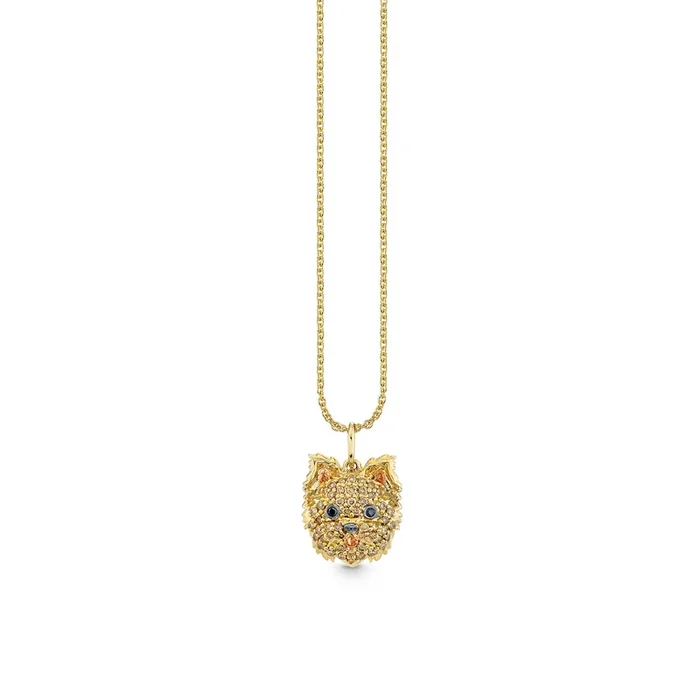 Gold & Diamond Yorkie Charm
