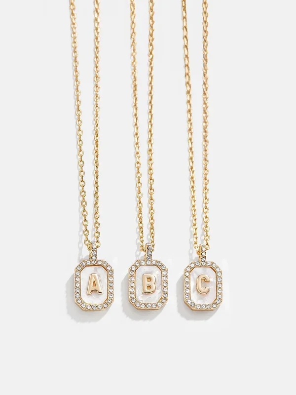 Gold & Mother of Pearl Initial Necklace – Mother Of Pearl