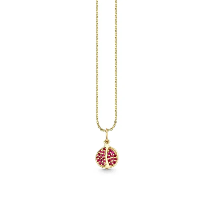 Gold & Ruby Pomegranate Charm