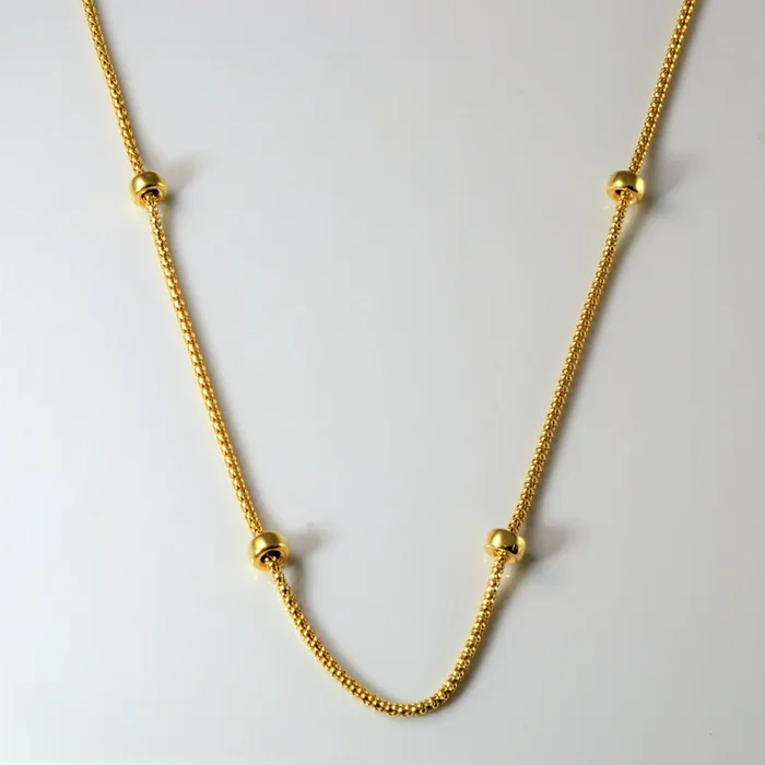 Gold Bead Chain Necklace | 18″ |