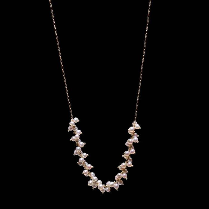 Gold Beaded Spiral Cluster Choker