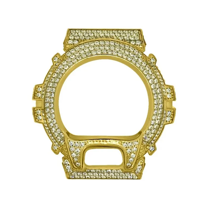 Gold CZ Stainless Steel Bezel Case For Casio G Shock DW6900