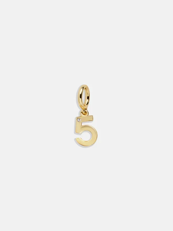 Gold Number Cluster Charm – 5
