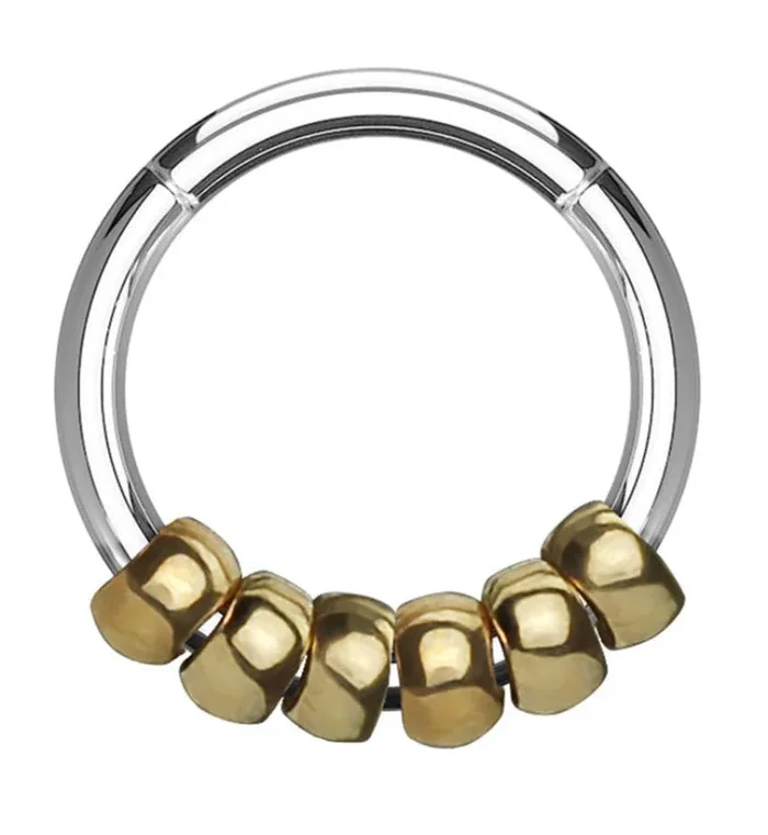 Gold PVD Strand Hinged Segment Ring