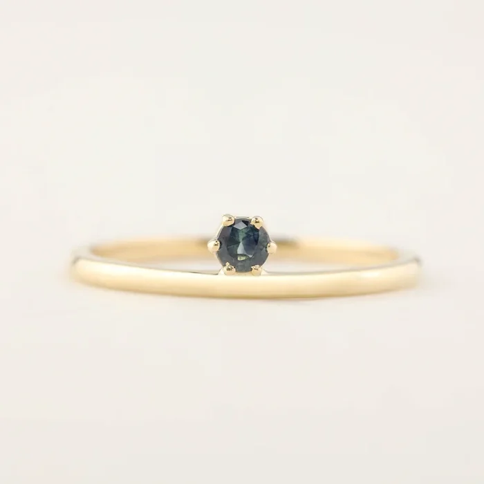 Gold Streaks Queensland Sapphire Ring