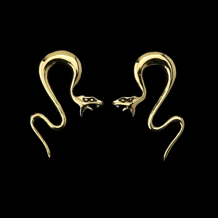 Golden Snake Brass Ear Weights