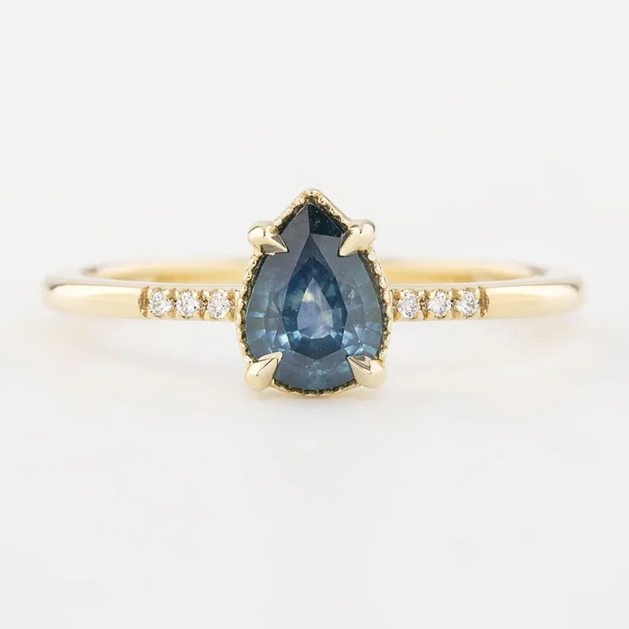 Grace Ring, 0.73ct Blue Montana Sapphire