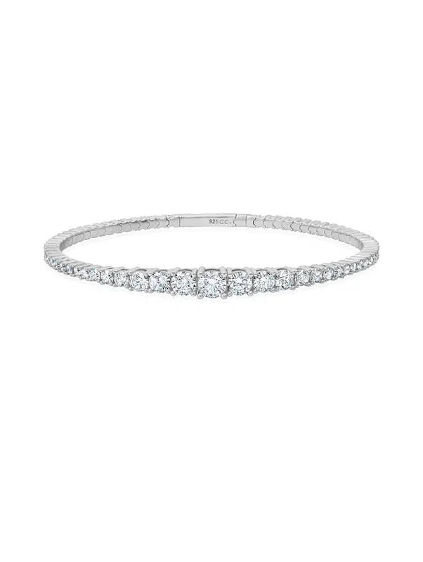 Graduated Flex Bracelet Finished in Platinum