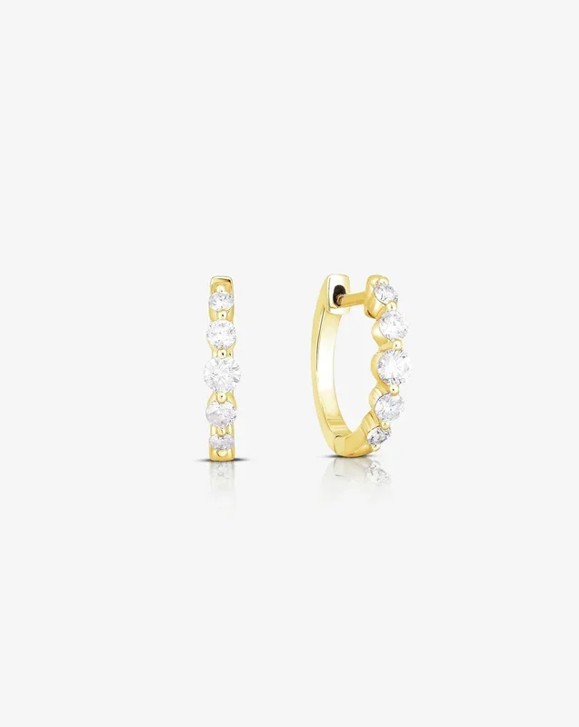 Graduated Single Prong Diamond Huggies