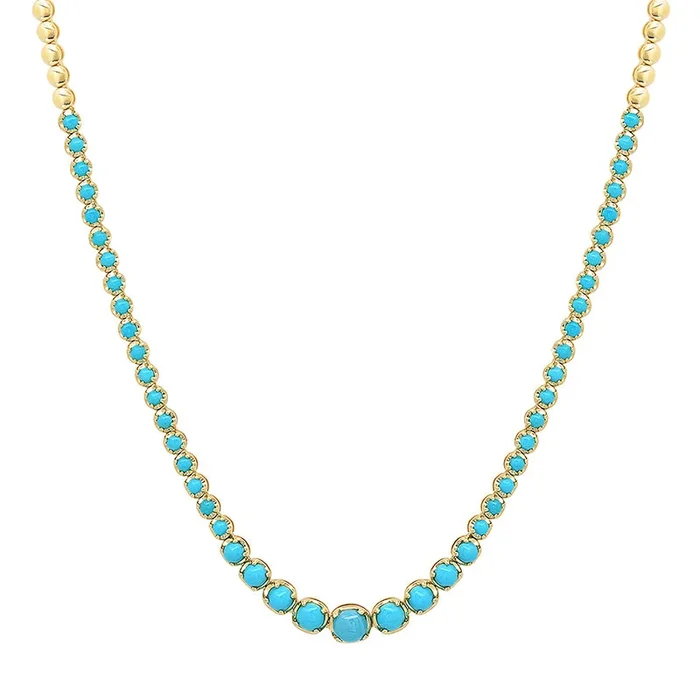 Graduated Turquoise Tennis Necklace