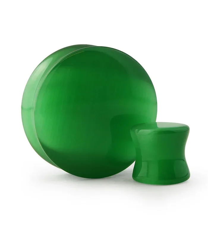 Green Cat’s Eye Glass Plugs