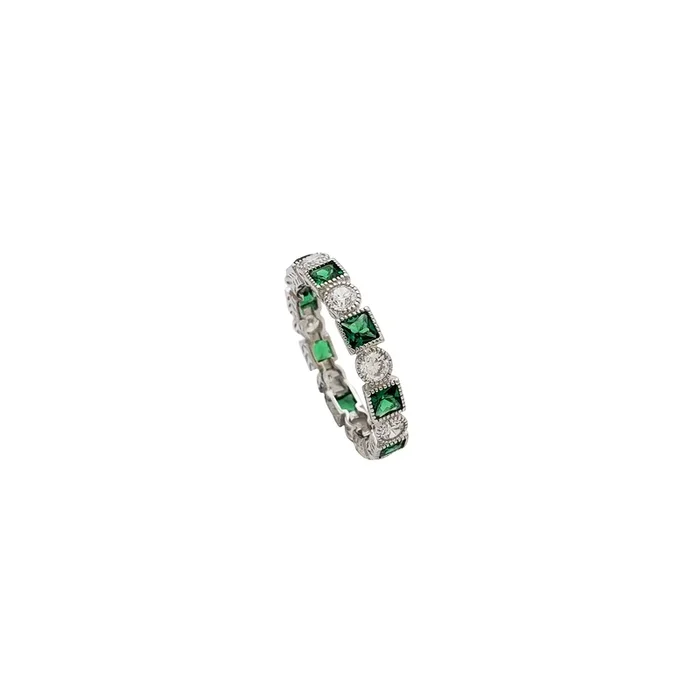 Green Eternity Band (Silver)