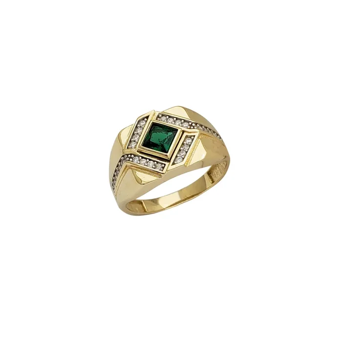 Green Zirconia Men’s Ring (14K)