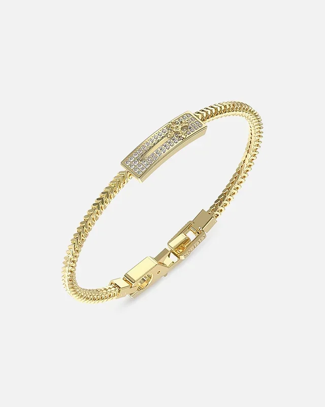 Guess Mainline Rebel Knight Dagger Crystal Bracelet Gold