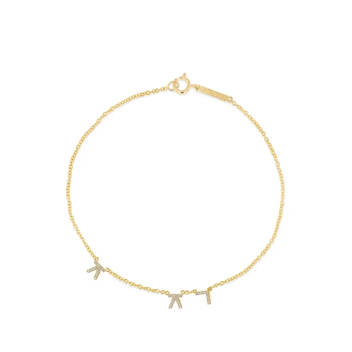 Hangul Korean Names Bracelet with Diamonds (3 letter)