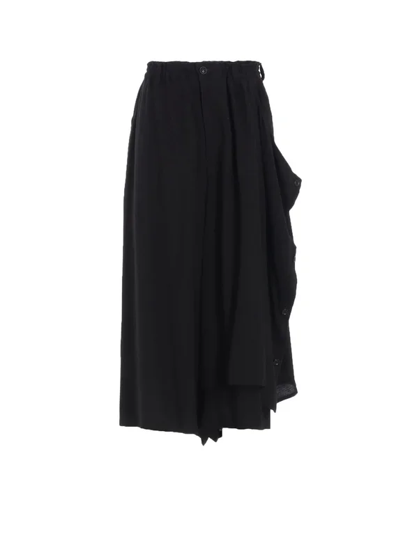 HARD-TWIST SERGE LEFT DOUBLE BUTTON OPEN PANTS