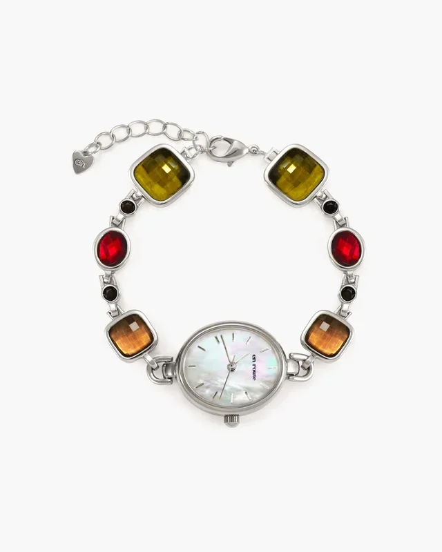 Harmonic Hour Multicolored Watch Bracelet in Silver