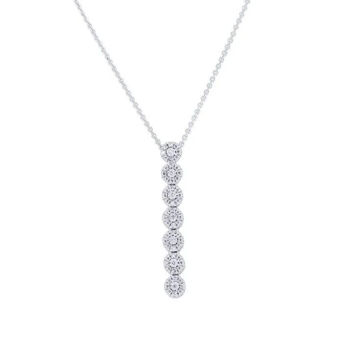 Heavenly Halo Silver Diamond Necklace