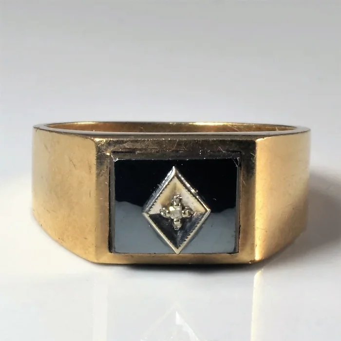 Hematite & Diamond Ring | 4.00ct, 0.01ct | SZ 9.75 |