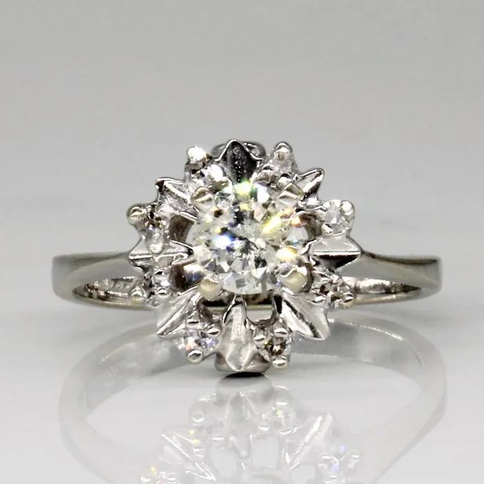 High Set Diamond & Hidden Sapphires 14k Ring | 0.38 ctw, 0.08 ctw and 0.03 ctw | SZ 5.25 |