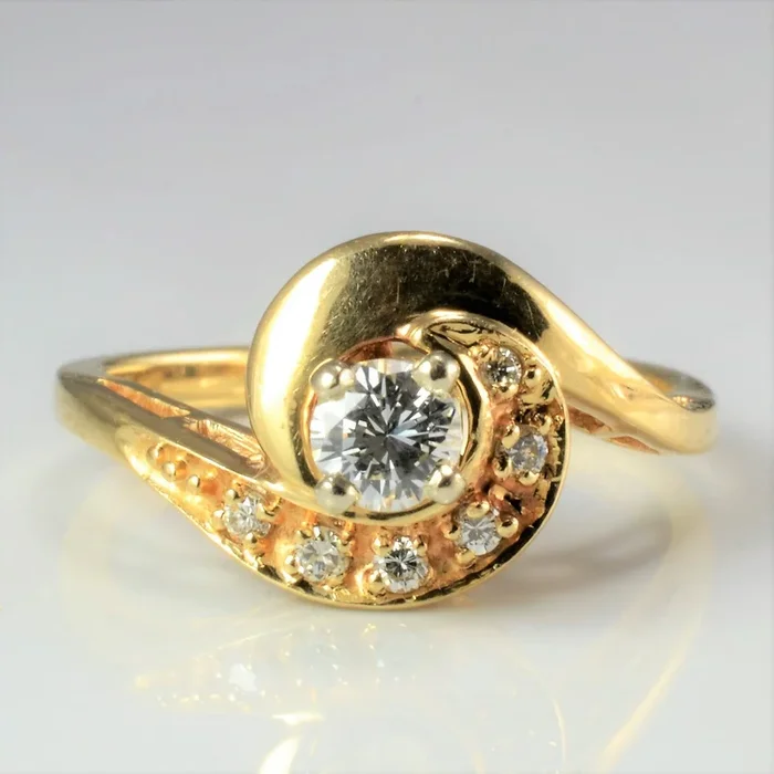 High Set Diamond Bypass Ring | 0.28 ctw | SZ 6.25