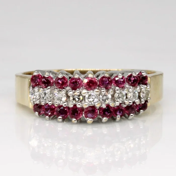 High Set Ruby & Diamond Ring | 0.27ctw, 0.09ctw | SZ 6.5 |