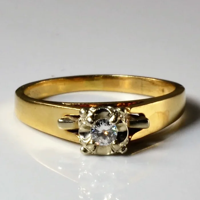 High Set Solitaire Diamond Ring | 0.08ct | SZ 5.75 |