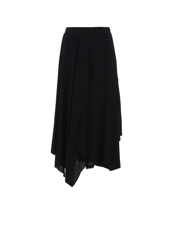HIGH TWISTED CREPE&INTERLOCK DRAPED DETAIL SKIRT