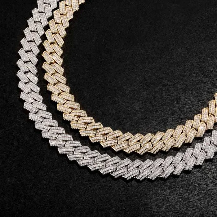 Hip Hop 20mm Full Diamond Copper Zircon Set Cuban Chain Bracelet