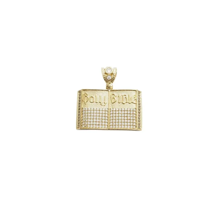 Holy Bible CZ Pendant (14K)
