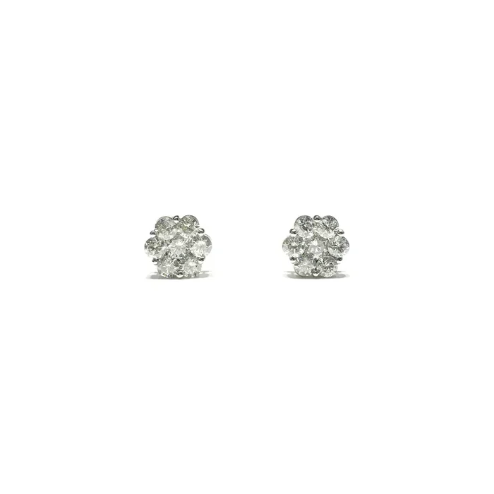 Honeycomb Cluster Diamond Stud Earring (14K)